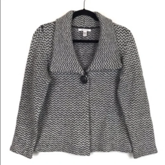 JM Collection M Wool Blend Chevron Striped Sweater - Picture 1 of 6